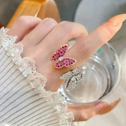 [Zalyn Jewelry ]TWIN BUTTERFLY DIAMOND RING
