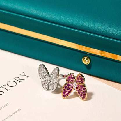 [Zalyn Jewelry ]TWIN BUTTERFLY DIAMOND RING