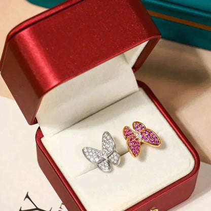 [Zalyn Jewelry ]TWIN BUTTERFLY DIAMOND RING