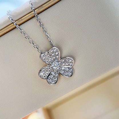 [Zalyn Jewelry ]CLOVER DIAMOND NECKLACE SILVER