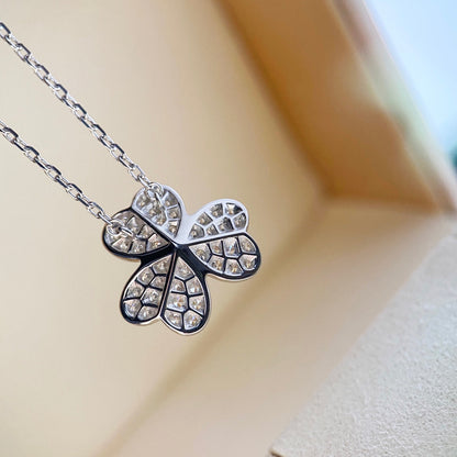 [Zalyn Jewelry ]CLOVER DIAMOND NECKLACE SILVER
