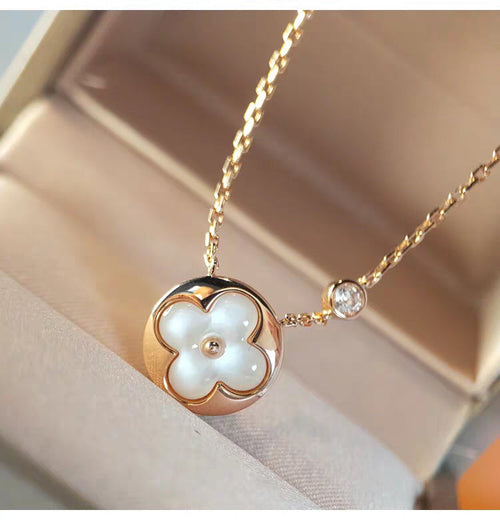 [Zalyn]SUN MOP GOLD 1 DIAMOND NECKLACE
