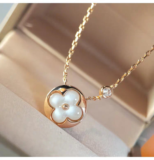 [Zalyn]SUN MOP GOLD 1 DIAMOND NECKLACE