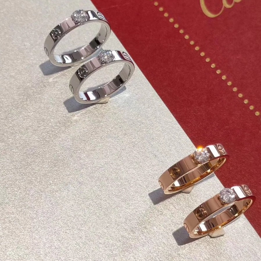 [Zalyn Jewelry ]LOVE RING 3.6MM 1 BIG DIAMOND