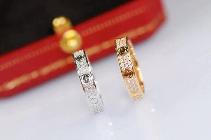 [Zalyn Jewelry ]LOVE RING 3.6MM DIAMOND PAVED