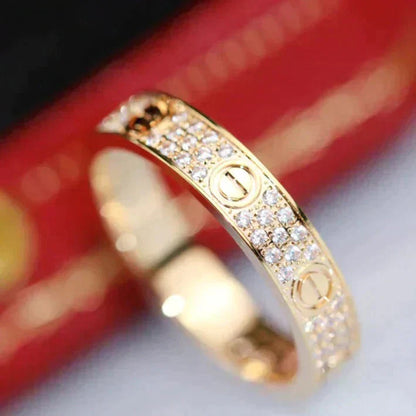 [Zalyn Jewelry ]LOVE RING 3.6MM DIAMOND PAVED