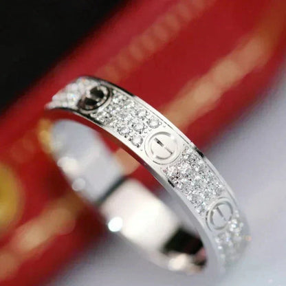[Zalyn Jewelry ]LOVE RING 3.6MM DIAMOND PAVED