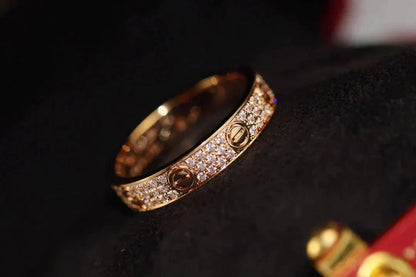 [Zalyn Jewelry ]LOVE RING 3.6MM DIAMOND PAVED