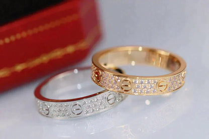 [Zalyn Jewelry ]LOVE RING 3.6MM DIAMOND PAVED
