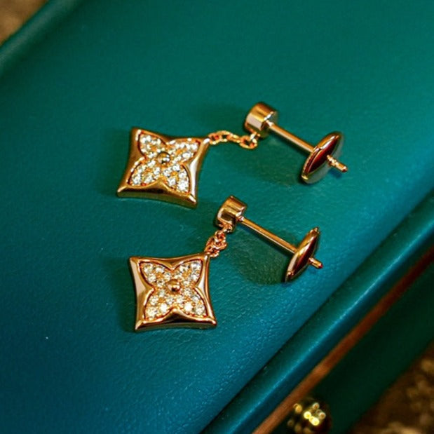 [Zalyn]STAR DIAMONDS EARRINGS GOLD