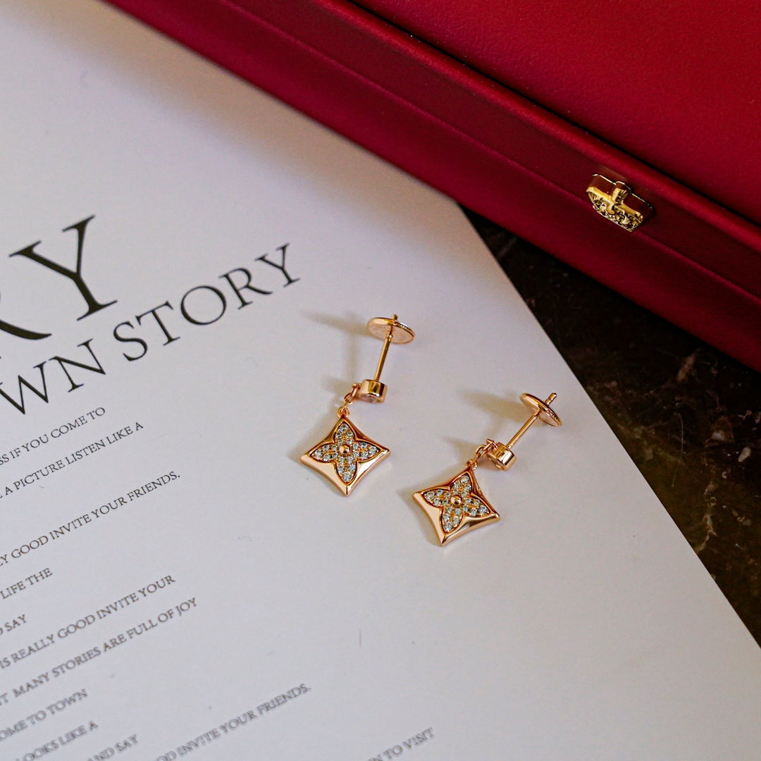 [Zalyn]STAR DIAMONDS EARRINGS GOLD