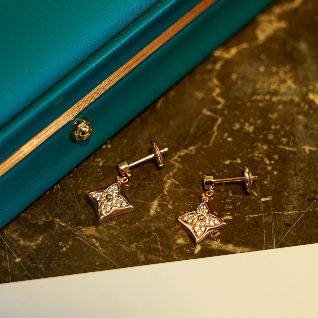 [Zalyn]STAR DIAMONDS EARRINGS GOLD