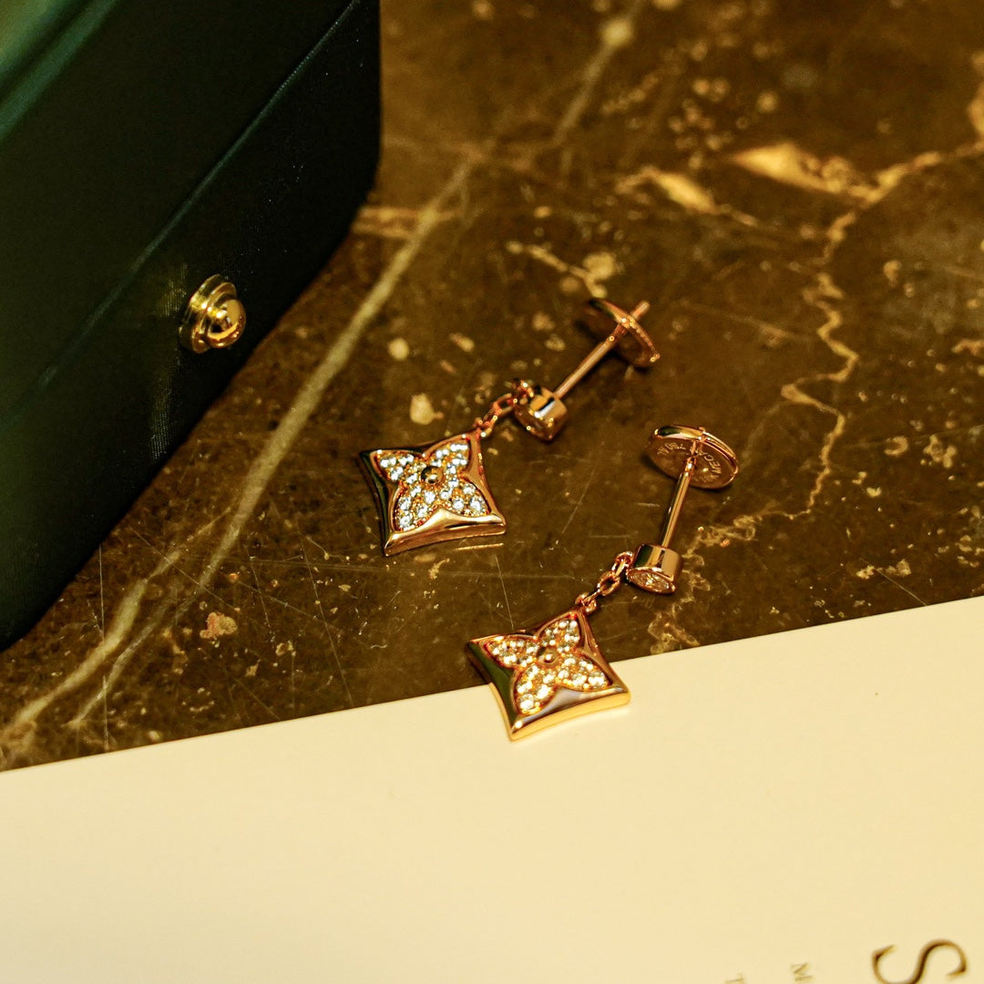 [Zalyn]STAR DIAMONDS EARRINGS GOLD