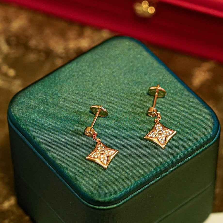[Zalyn]STAR DIAMONDS EARRINGS GOLD