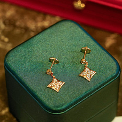 [Zalyn]STAR DIAMONDS EARRINGS GOLD