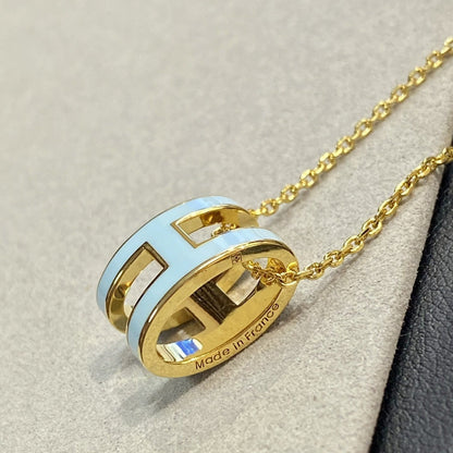 [Zalyn]POP H LIGHT BLUE NECKLACE
