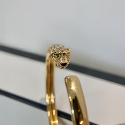 [Zalyn Jewelry ]PANTHERE GOLD DIAMOND OPEN BRACELET