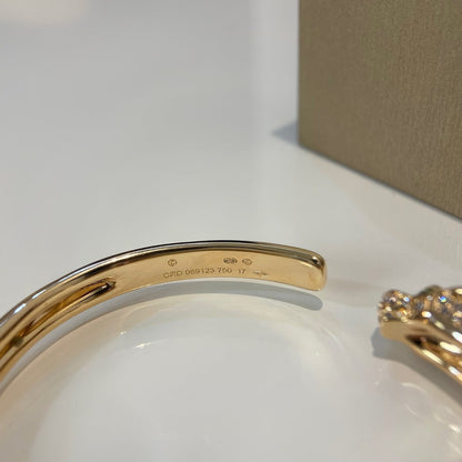 [Zalyn Jewelry ]PANTHERE GOLD DIAMOND OPEN BRACELET