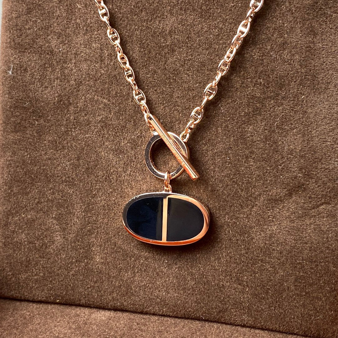 [Zalyn]CHAINE VERSO BLACK CERAMIC NECKLACE