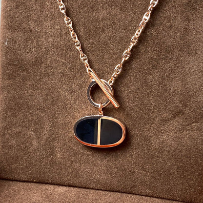 [Zalyn]CHAINE VERSO BLACK CERAMIC NECKLACE