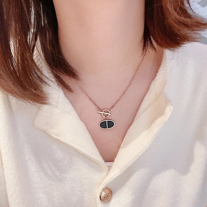 [Zalyn]CHAINE VERSO BLACK CERAMIC NECKLACE
