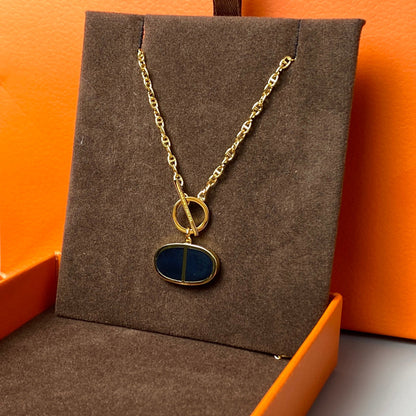 [Zalyn]CHAINE VERSO BLACK CERAMIC NECKLACE