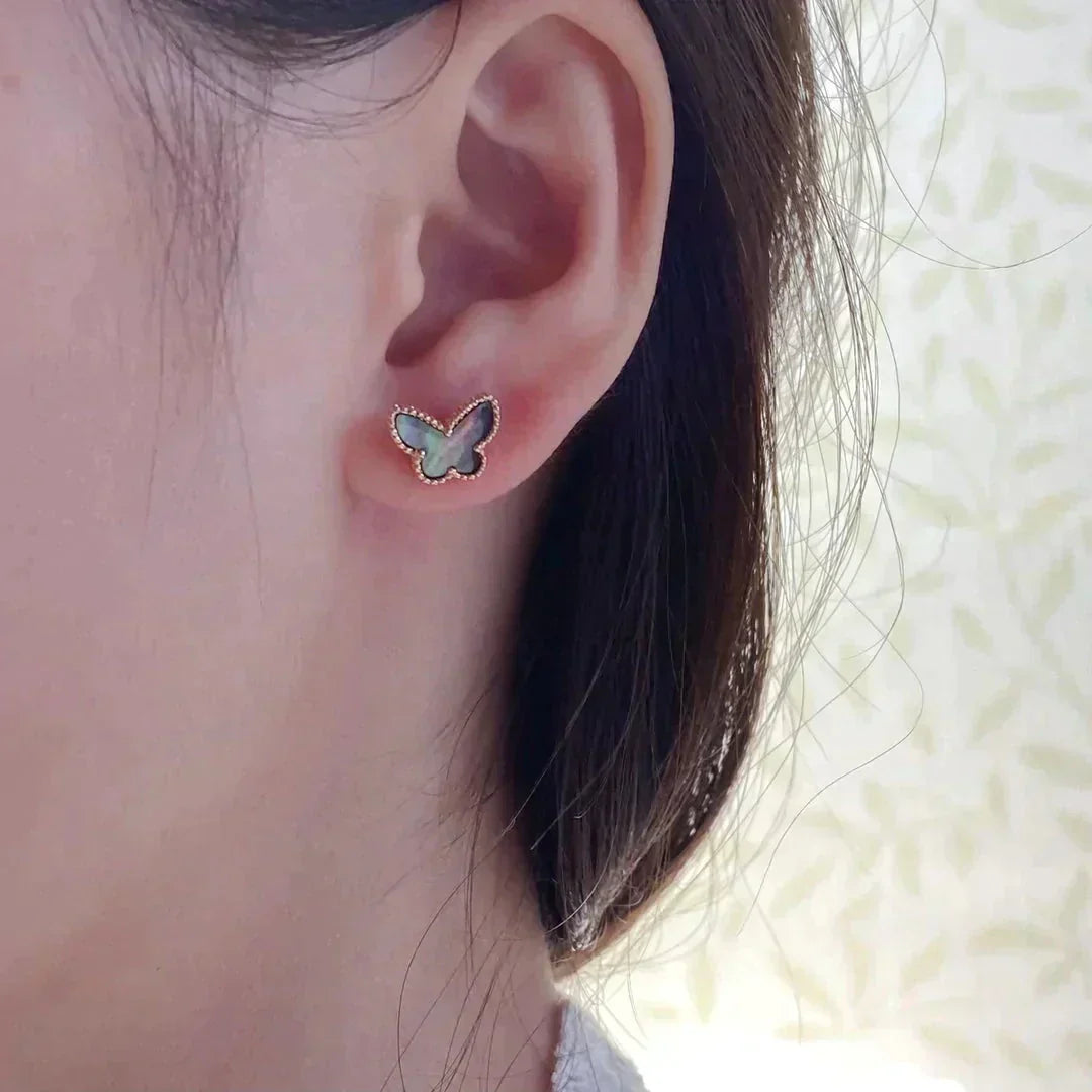 [Zalyn Jewelry ]BUTTERFLY DARK MOP  EARRINGS