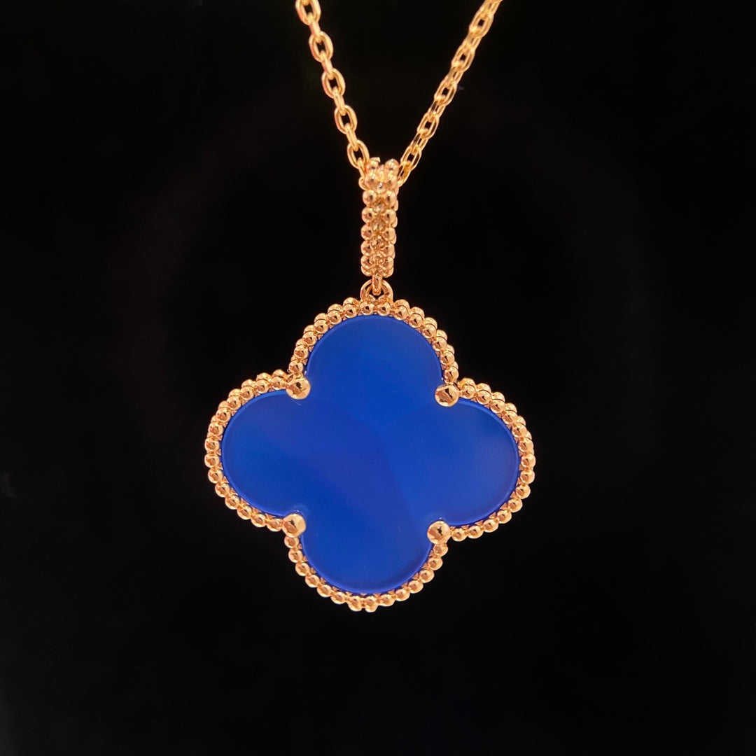 [Zalyn Jewelry ]CLOVER 25MM NECKLACE TURQUOISE ROSE GOLD