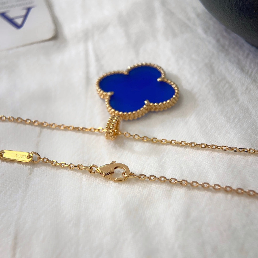 [Zalyn Jewelry ]CLOVER 25MM NECKLACE TURQUOISE ROSE GOLD
