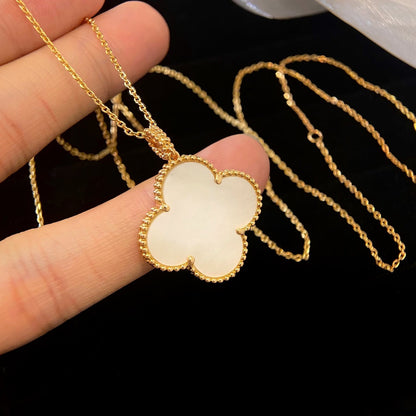 [Zalyn Jewelry ]CLOVER 25MM MOP LARGE PENDANT NECKLACE