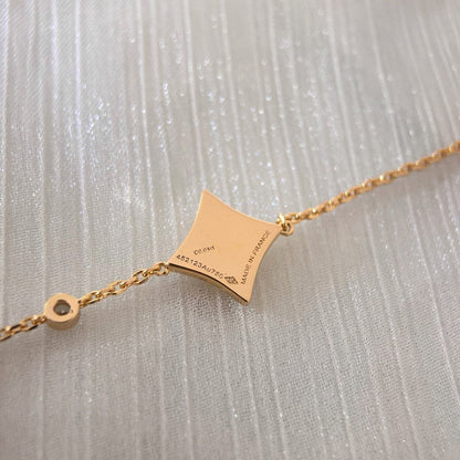 [Zalyn]COLOR STAR CARNELIAN ROSE GOLD DIAMOND BRACELET