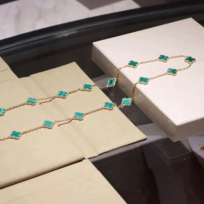 [Zalyn Jewelry ]CLOVER 20 MOTIFS MALACHITE GOLD