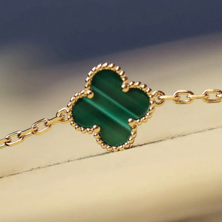 [Zalyn Jewelry ]CLOVER 20 MOTIFS MALACHITE GOLD