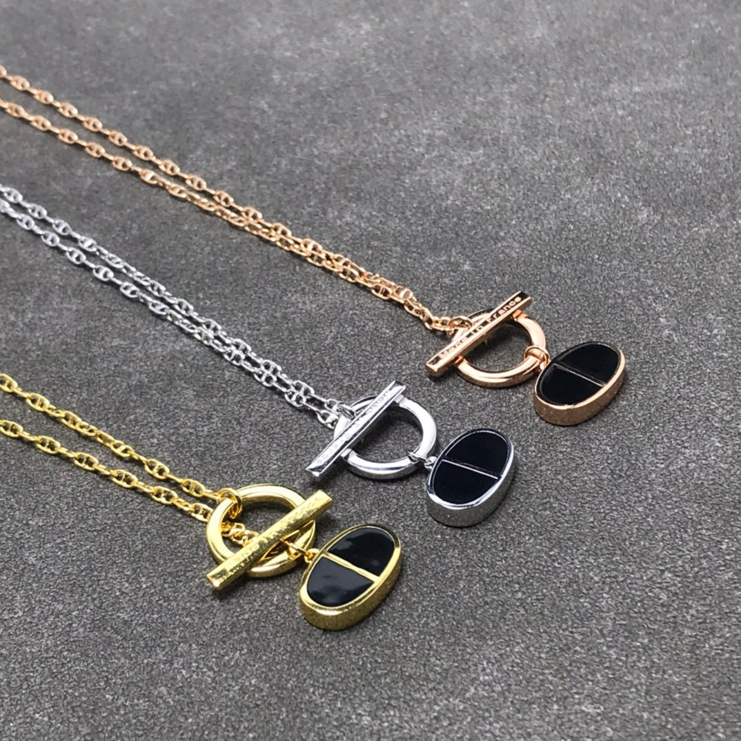 [Zalyn]CHAINE VERSO BLACK CERAMIC  NECKLACE