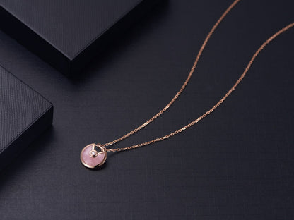 [Zalyn Jewelry ]AMULETTE ROSE GOLD PINK MOP NECKLACE