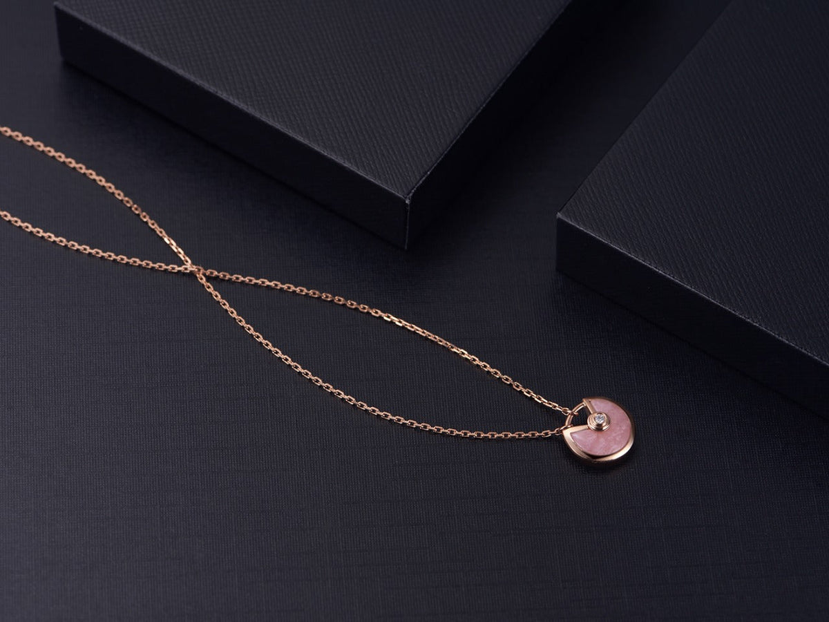 [Zalyn Jewelry ]AMULETTE ROSE GOLD PINK MOP NECKLACE