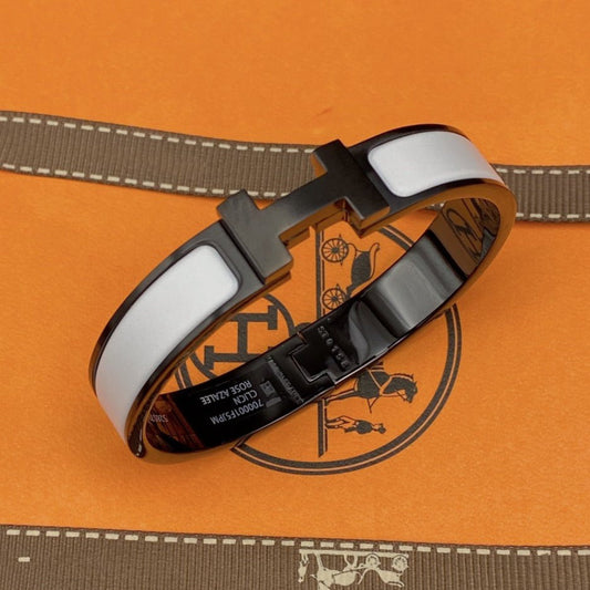 [Zalyn]H BRACELET 12MM BLACK WHITE CERAMIC