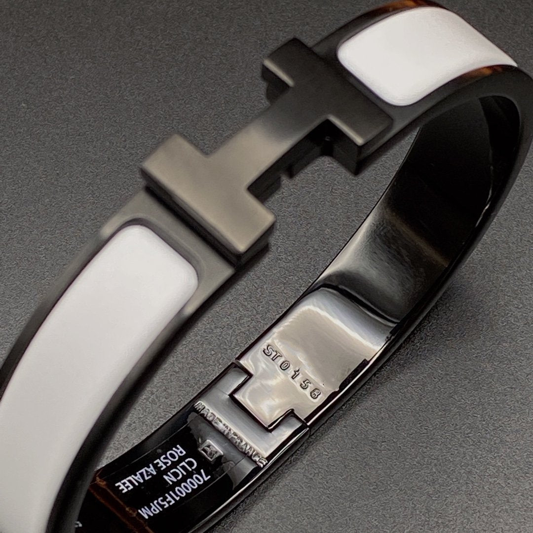[Zalyn]H BRACELET 12MM BLACK WHITE CERAMIC
