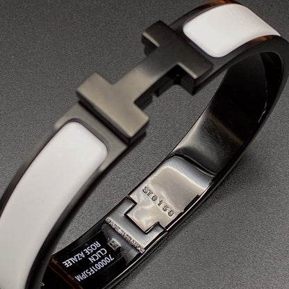 [Zalyn]H BRACELET 12MM BLACK WHITE CERAMIC