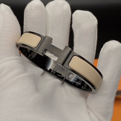 [Zalyn]H BRACELET 12MM BLACK BEIGE CERAMIC