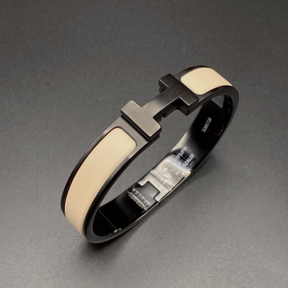 [Zalyn]H BRACELET 12MM BLACK BEIGE CERAMIC