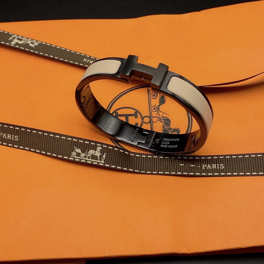 [Zalyn]H BRACELET 12MM BLACK BEIGE CERAMIC