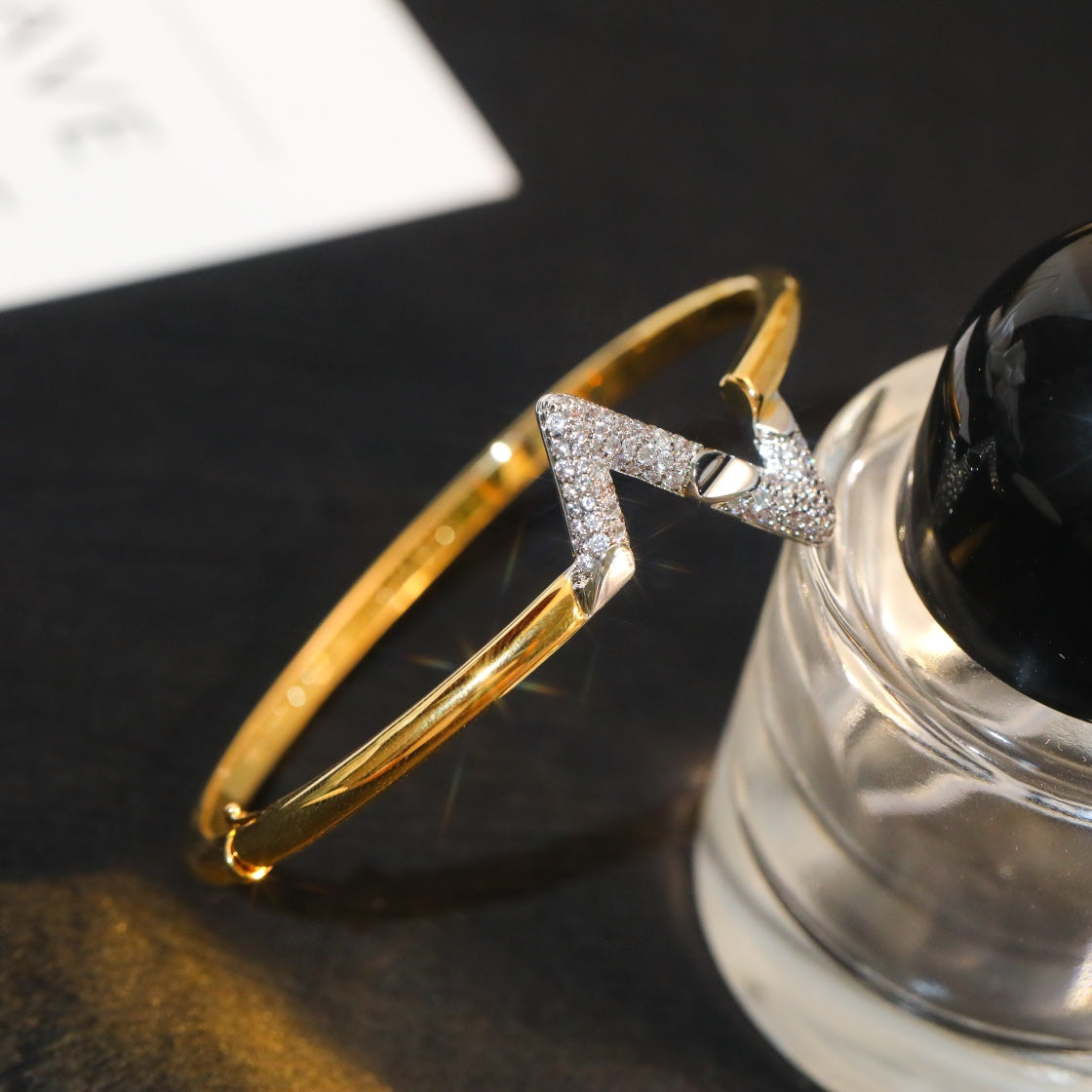 [Zalyn]VOLTE UPSITE DOWN GOLD DIAMOND BRACELET
