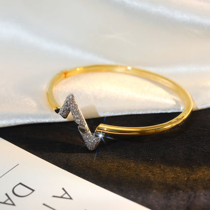 [Zalyn]VOLTE UPSITE DOWN GOLD DIAMOND BRACELET