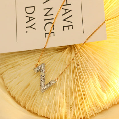 [Zalyn]VOLT SILVER DIAMOND PEDANT NECKLACE