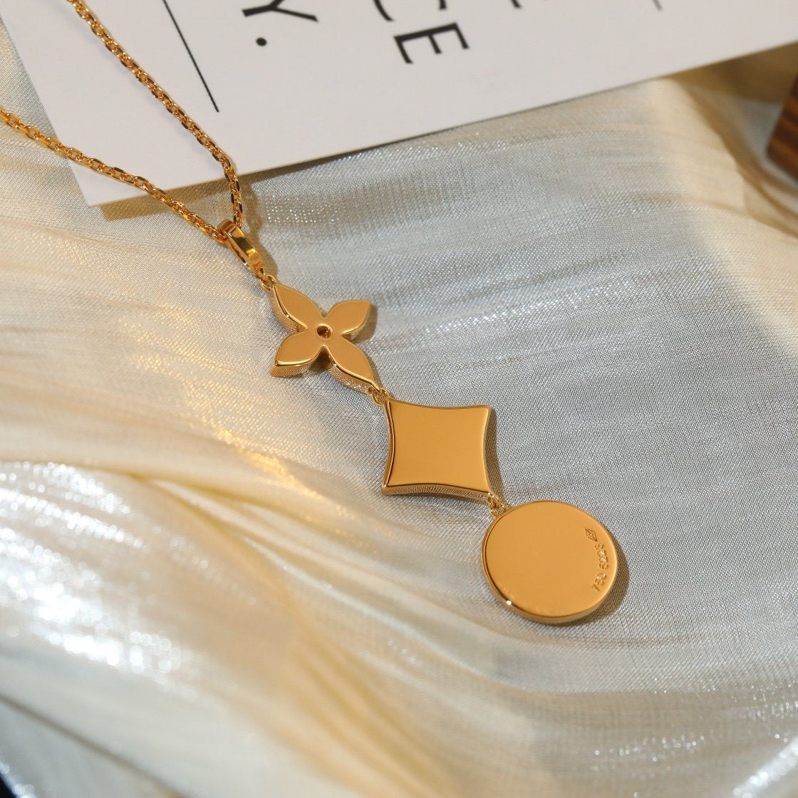 [Zalyn]STAR AND SUN DIAMOND ROSE GOLD NECKLACE