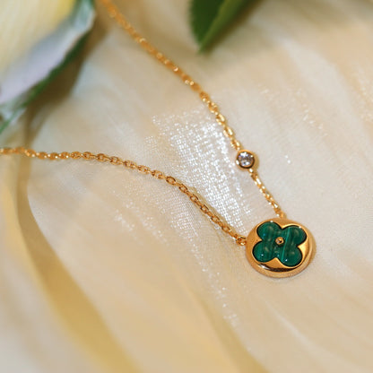 [Zalyn]SUN PEDANT ROSE GOLD 1 DIAMOND NECKLACE