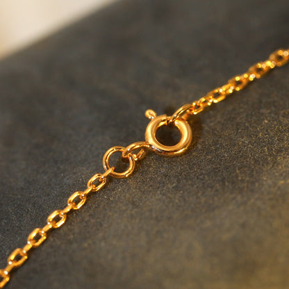 [Zalyn]SUN PEDANT ROSE GOLD 1 DIAMOND NECKLACE