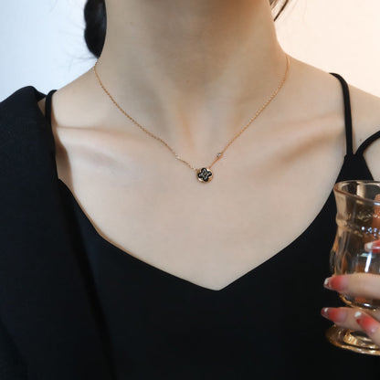 [Zalyn]SUN PEDANT ROSE GOLD 1 DIAMOND NECKLACE