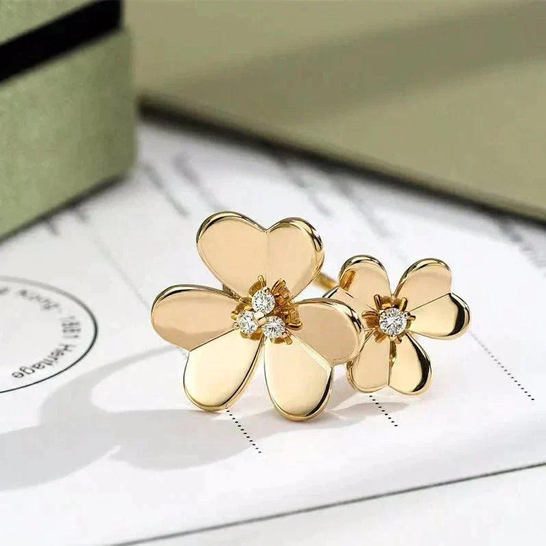 [Zalyn Jewelry ]CLOVER COMOS GOLD DIAMOND RING